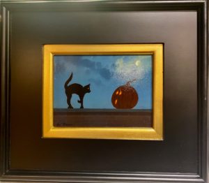 cat and pumpkin painting 