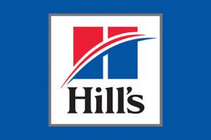 Hill's logo on blue background